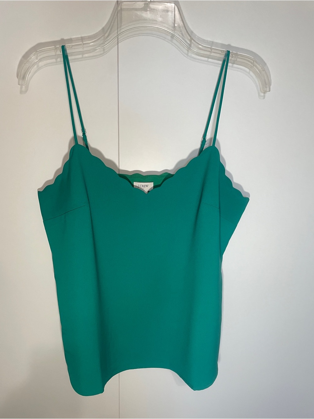 J. Crew Teal Green Scalloped Camisole